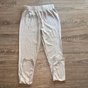 Aerie Ribbed Light Gray Leggings